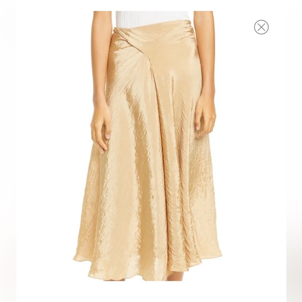 Vince Gold Crinkle Twist Skirt